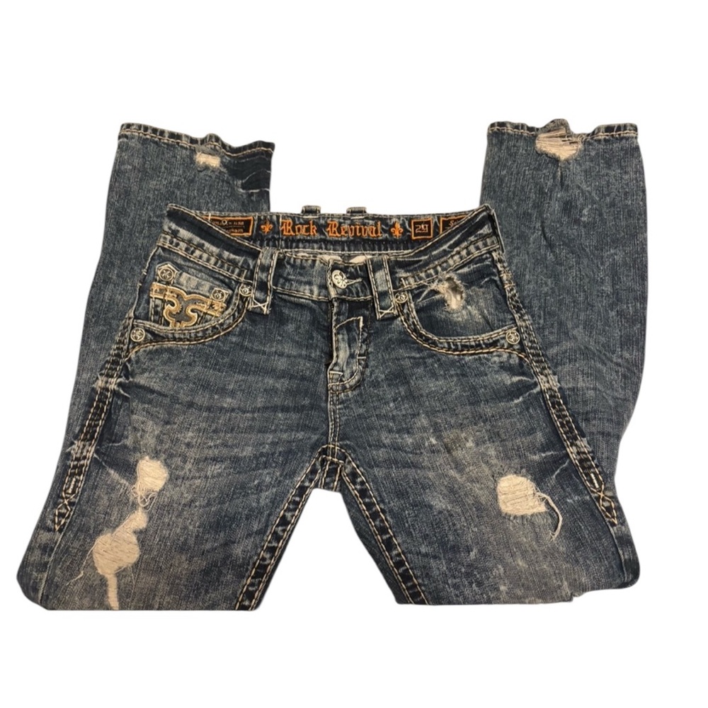 Rock Revival Mens Scion Slim Bootcut Denim Jeans